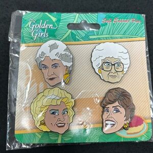 Golden Girls Collector Enamel Pin Set, 4 Pieces New With Tags